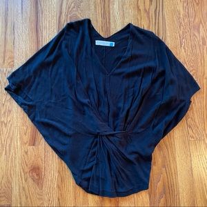Anthropologie / sparrow black sweater top with gathered waist